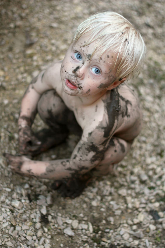 Boy covered in Dirt
